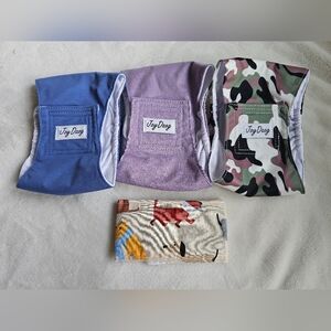 Male Dog Belly Bands- Blue, Purple, and Camouflage